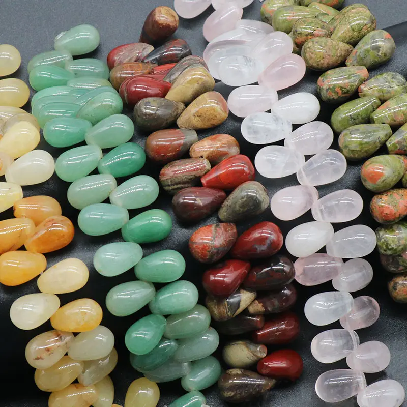 10 * 16mm Horizontal Hole Water Drop Shape Stone Beads Natural Loose Beads For Jewelry Making
