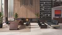 Chaise de bureau exécutive moderne en cuir, dossier haut, pivotante, avec accoudoirs, appui-tête, base 5 étoiles, hauteur réglable pour espace de travail