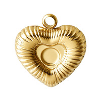 Pendentif Cœur 3D en Acier Inoxydable, Breloque Soleil et Conque, Accessoire de Niche, Composant de Bijoux Plaqué Or 18K pour Collier DIY, Fabriqué à Yiwu