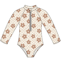 Maillot de bain d'été pour filles de 0 à 16 ans Maillot de bain à manches longues pour enfants imprimé sur mesure avec fermeture éclair Maillot de bain une pièce