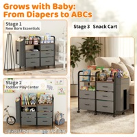 Chariot de rangement multifonctionnel personnalisé pour chambre de bébé, organiseur de couches et station de change pour nourrissons et nouveau-nés - Vente en gros