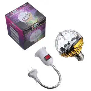 Colorful Rotating Magic Ball Light E27 Magic Ball RGB LED Stage Light with Sockets Atmosphere Lighting for KTV Party Wedding