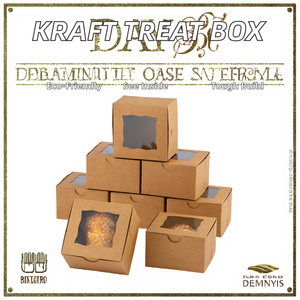 Cajas de Regalo de Papel Kraft Reciclable de 4x4x2.5 Pulgadas, Blancas, para Galletas, Pasteles, con Ventana Transparente, para Pan, Pastel, Sushi, Macaron, con Relieve Mate - Product Image 2