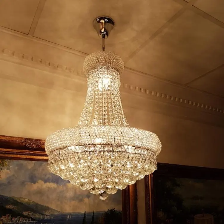 Подвесные светильники в стиле французской империи, хрустальная люстра, роскошный блеск, проект для отеля на заказ