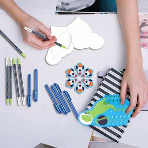Kawaii Mechanical School Supply Kit Includes Pencil Erasers Pens Notebooks 24 <b>Pcs</b> <b>Mini</b> Dinosaur Stationery Set - Product Image 3