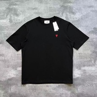 T-shirts en coton pur brodés avec logo, coupe ample et confortable, col rond, de haute qualité, marque de créateur, vente en gros