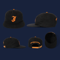 Casquette souple non structurée avec sangle en cuir et boucle, broderie personnalisée, 7 panneaux, visière plate, style camp