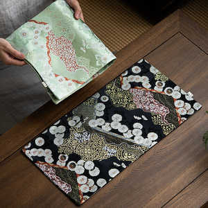 Tapis à thé Nishijin Ori rectangulaire en tissu, accessoire de cérémonie du thé de style japonais - Product Image 4