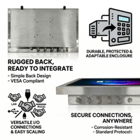 Komputer Industri 10.1 10.3 15.6 17.3 21.5 Inci Panel IP65 Tahan Air Layar Sentuh Kapasitif 10 Titik Panel PC Industri