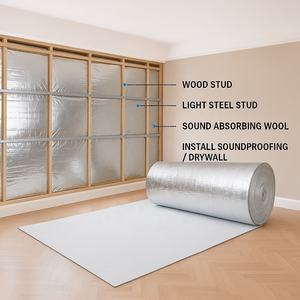 Rouleau <span class=keywords><strong>de</strong></span> laine <span class=keywords><strong>de</strong></span> verre sans formaldéhyde 24 kg/m³ 30 mm - 0,036 W/mK, Classe A, <span class=keywords><strong>isolation</strong></span> thermique ignifuge pour bâtiment et CVC - Product Image 6