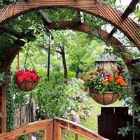 Panier suspendu en mousse de coco, 1 pièce, design, poteau, matériel avec serrure en métal, support à fil rond de plante avec chaîne pour décoration