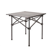 Table pliante Qiqika en fer, réglable en hauteur, durable et stabilisée, pour le camping et l'extérieur, avec base trépied et design portable
