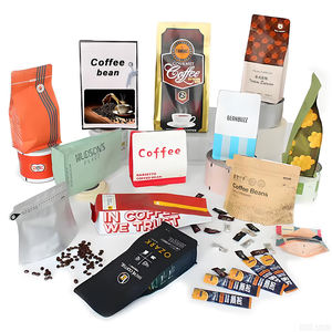 Sacs à café marron refermables à fermeture éclair, sacs à café à fond plat avec valve et fermeture éclair - Product Image 4