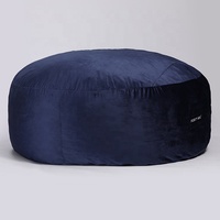 SCHAUM SAC Custom moderne design samt stoff blau super weiche 6ft sitzsack stuhl große riesige sitzsack