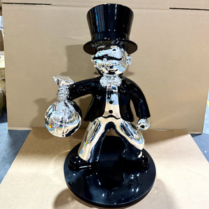 Sculpture d'art en résine en gros : Amour, Billionaire, pour la sculpture d'art, avec motifs <span class=keywords><strong>de</strong></span> crème glacée, dollar <span class=keywords><strong>de</strong></span> dessin animé, homme riche et sac d'argent - Product Image 1