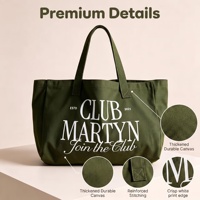 Sac fourre-tout en toile vintage surdimensionné BunnyTote, écologique et recyclable, MOQ50, impression personnalisée de lettres, publicité, shopping pour femmes