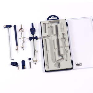 FOSKA Compas <span class=keywords><strong>à</strong></span> arc métallique de 6,7 pouces, <span class=keywords><strong>facile</strong></span> <span class=keywords><strong>à</strong></span> transporter et <span class=keywords><strong>à</strong></span> ranger, ensemble de 7 outils de dessin pour le dessin technique, l'ingénierie et l'architecture - Product Image 1