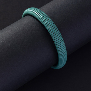 Bracelet élastique en alliage de zinc bleu clair, simple, élégant, empilable, bijoux tendance - Product Image 4