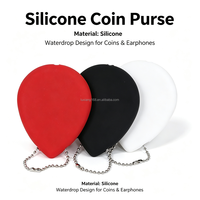 Nouveautés 2026 : Porte-monnaie en silicone design goutte d'eau, mini pochette pour pièces de monnaie et écouteurs
