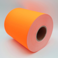 Papier autocollant orange fluorescent, adhésif thermofusible, doublure jaune PEK 80 g/m² pour étiquettes d'avertissement industrielles