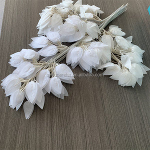 ¡Novedad DE 2017! Decoración de boda blanca de tendencia, hoja de simulación grande, hojas de Banyan blancas de tres ramas - Product Image 4