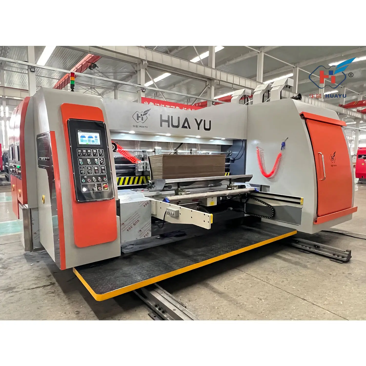 HUAYU SERIES Auto Carton Box Printer Slotter Corrugated Paperboard Printer Die Cutter Pizza Box Making Machine