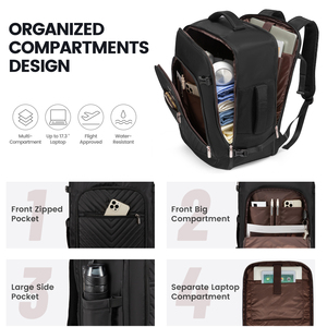 LOVEVOOK - Mochila de Viaje Grande y Resistente de 40L y 17 Pulgadas con Organizador <span class=keywords><strong>para</strong></span> Portátil y Senderismo, Impermeable, Unisex - Product Image 4