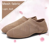 Chaussures de danse jazz en tricot avec strass scintillants OEM, ultra-flexibles, respirantes, parfaites pour les spectacles sur scène et la pratique de la danse