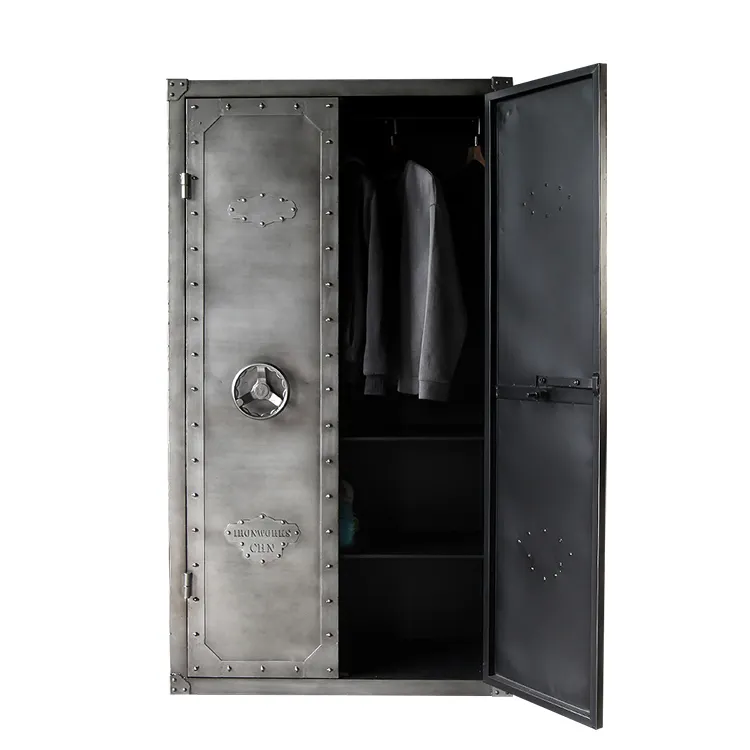 Armoire en fer métallique de Style industriel avec 2 portes, offre spéciale