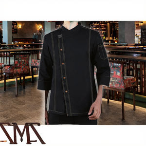 Uniforme de Chef Negro de Malla Tejida Transpirable, Camisa de Chef de Manga Larga, Chaqueta Impermeable para Trabajo en la Cocina, Uniforme Unisex - Product Image 3
