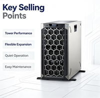 Server Menara DEL L T340 5U Single Socket Entry Level Enterprise untuk Kantor Bisnis Kecil, Komputasi Edge, Stok 8180