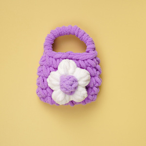 Sac à casque tricoté fait main en gros, nouveau modèle, mini sac de rangement pour monnaie, sac mignon en crochet à fleurs - Product Image 3