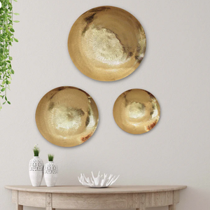 Ensemble de plaques murales décoratives à texture ondulée dorée Art mural moderne pour salon chambre bureau hôtel et espaces commerciaux - Product Image 5