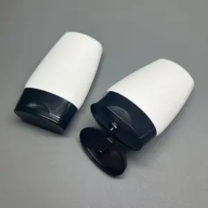 100ml white HDPE plastic tube Sunscreen bottle with snap on flip cap