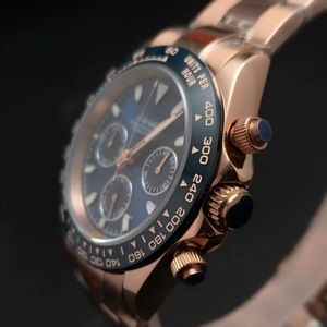 Montre chronographe à quartz pour hommes, 39mm, or rose, avec lunette couleur Mulan, verre saphir, mouvement VK63 - Product Image 3