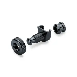 ब्लैक क्रोम गिटार स्ट्रैप लॉक और बटन जोड़ी स्वाइप के साथ बटन जोड़ी - Product Image 3