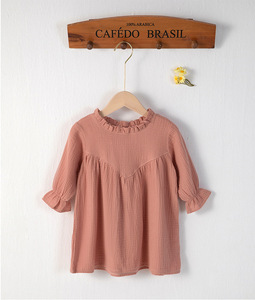 Abito primavera <span class=keywords><strong>autunno</strong></span> per ragazze in cotone semplice per neonati abito a maniche lunghe - Product Image 4