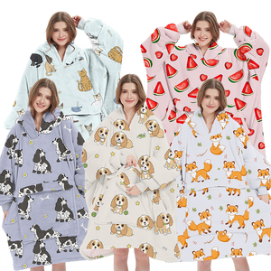 Oem Valentine Xmas Quà Tặng quá khổ hoodie chăn mặc hoodie áo chăn với tay áo TV chăn - Product Image 5