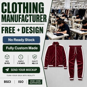 Custom OEM High Quality Burgundy <b>Velour</b> Piping Stand Collar Track Jacket And Wide Leg Pants Set <b>Mens</b> <b>Tracksuits</b> - Product Image 1