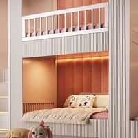 Lit superposé triple en bois massif JINS pour enfants, sécurité avant tout, avec personnages de dessins animés, idéal pour appartement, chambre, école