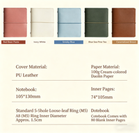 Carnet A7 Mini Mignon à Feuillets Mobiles, avec Boucle de Poche, Carnet d'écriture Personnalisable en Gros avec Logo