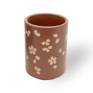 Ensemble cadeau d'affaires coloré Yamaki Kiln, tasse en céramique délicate style Bizen avec glaçure Sakura, finition mate, fabriqué au Japon, modèle P6-05 - Product Image 1