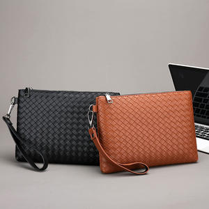 <span class=keywords><strong>Portefeuille</strong></span> Pochette Rétro en Cuir PU Tressé pour <span class=keywords><strong>Homme</strong></span>, Style Vintage avec <span class=keywords><strong>Multi</strong></span>-Compartiments, Fermeture Éclair et Doublure Polyester - Product Image 1