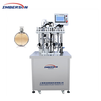 Machine de remplissage automatique haute précision à 4 têtes, contrôlée par PLC, avec écran tactile, pour liquides (200 ml), parfum, huile essentielle, eau pure, lait, en verre