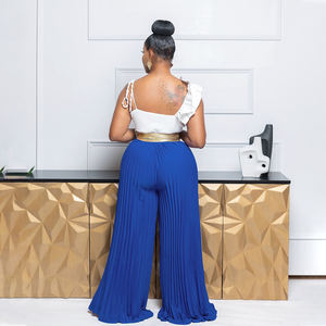 2024 HO en Stock Cami negro <span class=keywords><strong>blanco</strong></span> asimétrico volante detalle plisado inferior <span class=keywords><strong>mono</strong></span> mujer una pieza monos - Product Image 5