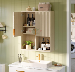 Armoire murale encastrée pour salle de bain, armoire à pharmacie avec 2 portes et étagères réglables, <span class=keywords><strong>rangement</strong></span> pour buanderie, cuisine, salon - Product Image 2