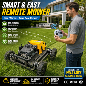 Remote Control <b>Lawn</b> <b>Mower</b> for Rough & Pitted Ground, 4WD [550mm] Gasoline <b>Mower</b> - Product Image 4