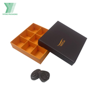 Boîte cadeau en carton pour 9 macarons, design gaufré biodégradable, emballage en feuille kraft noir et brun pour boulangerie et chocolat