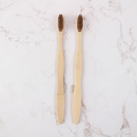 Vente en gros de brosses à dents en bambou manuelles à poils doux multicolores avec logo personnalisé, poils en nylon doux