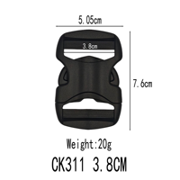 Attache à pression robuste de 38 mm avec boucle de sangle épaissie et haute résistance